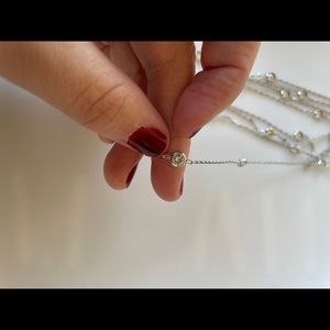NWOT Layered CZ By The Yard Sterling Necklace